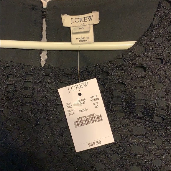NWT J Crew black eyelet overlay blouse - Picture 4 of 4